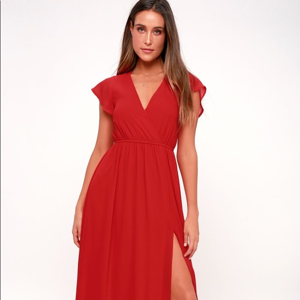 Lulus Lost in the Moment Red Maxi Dress